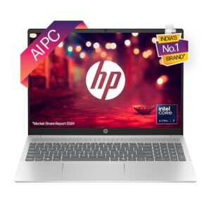 HP Pavilion 16, Enhanced by AI, Intel Core Ultra 7 155U, 16-inch (40.6 cm), WUXGA, 16GB LPDDR5x, 512GB SSD, Intel Graphics, 1080p FHD IR Camera, Copilot, Backlit KB (Win 11, Silver, 1.77 kg)