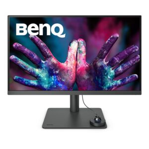 BenQ PD2705U 27"(68.58 cm) LED 3840 x 2160 Pixels 4K Monitor, UHD, sRGB, Rec.709, HDR10, IPS, AQCOLOR Technology, Color Mode, Darkroom Mode, Animation Mode, CAD/CAM Mode, Hotkey Puck G2, KVM, Black