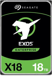Seagate Exos X18 18TB Enterprise HDD - CMR 3.5" Hyperscale SATA 6Gb/s 7200RPM 512e 4Kn Fast Format Low Latency with Improved Caching (ST18000NM000J)