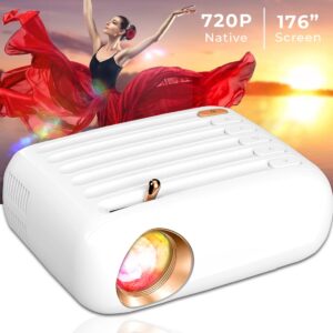 WZATCO Pixel | Portable LED Projector | Native 720p Full HD 1080P Support | LTPS Technology | Best in Segment | 250 ANSI | 176" Max Screen | Home & Outdoor Cinema | Compatible with 4K TV Stick, PC