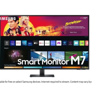 Samsung 107.90 cm (43 inch) h 4K Smart Monitor with Netflix, YouTube, Prime Video and Apple TV Streaming (LS43BM702UWXXL, Black)