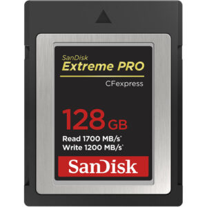 SanDisk Extreme Pro Cfexpress Type B Card,1700 MB/s R & 1200 MB/s W, Black, 128GB