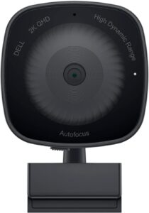 Dell Webcam - Wb3023-2K Qhd, Built-in Microphone, Digital Video Resolution 2560 X 1440, 2D Noise Reduction, 3D Noise Reduction, Face Detection, Tilt Adjustment, High Dynamic Range (HDR), Auto Focus