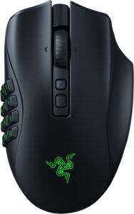 Razer Naga V2 Pro Wireless Gaming Mouse: Interchangeable Side Plate w/2, 6, 12 Button Configurations- Focus+ 20K DPI Optical Sensor- Fastest Gaming Mouse Switch- Chroma RGB Lighting-RZ01-04400100-R3A1