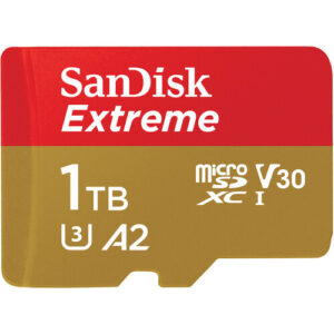 SanDisk 1TB Extreme microSDXC UHS-I Memory Card with Adapter - C10, U3, V30, 4K, 5K, A2, Micro SD Card- SDSQXAV-1T00-GN6MA