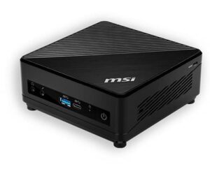 MSI Cubi 5 10M Mini PC with Intel Celeron 5205U Dual Intel Core Processor 1.90GHz, Windows 10, Integrated Graphics, WI-FI, 4GB DDR4 SO-DIMM, 128GB SATA SSD, USB Type-C, USB 3.2 Gen 1, DP, HDMI, Black