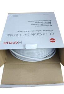 CP PLUS CCTV Cable 3+1 Coaxial 90 mtr, CCTV Cable Connectors (White)