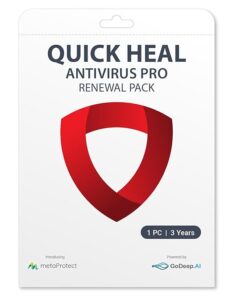 Quick Heal Antivirus Pro- Upgrade/Renewal Pack - 1 User, 3 Years (CD)