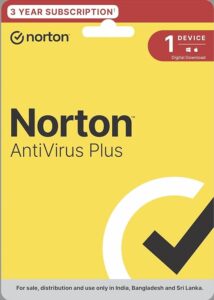 Norton Antivirus Plus | 1 User 3 Years |Additionally Includes Smart Firewall, Password Manager & PC Cloud Back Up | PC & Mac |Email Delivery in 2 Hrs.