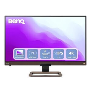 BenQ EW3280U 32 inch(81cm)Premium IPS 4K Bezel-less Monitor with REMOTE CONTROL- EyeCare,AMDFreesync,HDR10,VESA HDR400,Premium Sound with TreVolo,95%DCI-P3,HDMI,DP,USB-C(PD 60W)(Metallic Brown-Black)