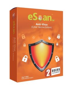 eScan AV Anti-Virus (Cyber Vaccine Edition) 2 User | 3 Year - Automatically Blocks Malware-Infected Websites (Via Email Delivery Only - in 2 hours, No- CD)
