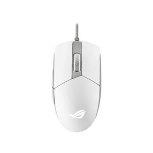 ASUS The ROG Strix Impact II Moonlight White Lightweight Gaming USB Mouse with ambidextrous Style and Superb Flexibility.