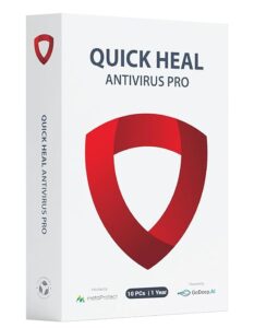 Quick Heal Antivirus Pro Latest Version - 10 PCs, 1 Year (DVD)