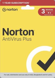 Norton Antivirus Plus | 3 Users 1 Year |Additionally Includes Smart Firewall, Password Manager & PC Cloud Back Up | PC & Mac | Email Delivery in 2 Hrs
