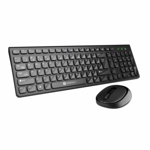 Portronics Key7 Combo Wireless Keyboard & Mouse Set with 2.4 GHz USB Receiver, 10m Working Range, 12 Shortcut Keys, Adjustable DPI, 10 Million Key Life & Click Life for PC, Laptop, Mac (Black)