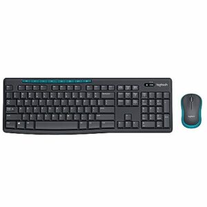 Logitech MK275 USB Wireless Keyboard and Mouse Set for Windows, 2.4 GHz Wireless, Compact Wireless Mouse, 8 Multimedia & Shortcut Keys, 2-Year Battery Life, PC/Laptop - Black