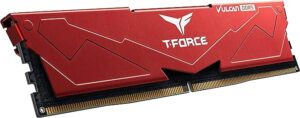 TEAMGROUP T-Force Vulcan DDR5 32GB 5200MHz (PC5-41600) CL40 Metal Hitsink Desktop Gaming Memory Module Ram (Red) - FLRD532G5200HC40C01