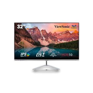 ViewSonic VX3276-MHD-3(32 Inch)(81.28 cm) LCD 1920 x 1080 Pixels Full HD Resolution, IPS Panel, Frameless Monitor, HDMI, DisplayPort & Mini DP, Refresh Rate 75 Hz,Flicker-Free,Blue Light Filter,Silver
