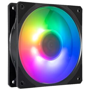 Cooler Master Mobius 120P ARGB Case Fan - 120mm High Performance | Loop Dynamic Bearing | 2400 RPM PWM Fan | Computer Case Fan | ARGB Lighting Controlled Via Motherboard