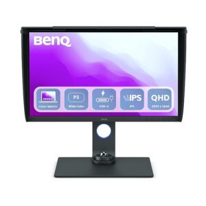 BenQ Sw270C 27 inches (68.58 cm) 2560 X 1440 Pixels, LCD 2K Photo Editing Monitor, of Adobe RGB, of Srgb/Rec.709, and of Dci-P3/Display P3, USB-C Connectivity, Black