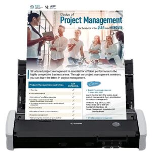 Canon imageFORMULA R10 Portable Document Scanner, 2-Sided Scanning with 20 Page Feeder, Easy Setup For Home or Office, Includes Software, (4861C001)