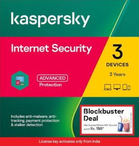 Kaspersky | Internet Security | 3 Users | 3 Years | Win Movie Voucher with Every Purchase (Offer Valid till 30th September 2023) | Email Delivery in 1 Hour - No CD