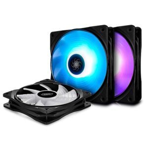 Deepcool RF 120 (3 in 1) 120mm RGB LED PWM Fans with Fan Hub and Extension (Multicolor)