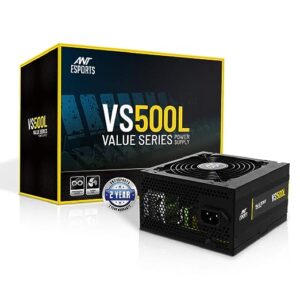 Ant Esports VS500L 500 Watt Non-Modular Continuous Power Gaming Power Supply/PSU for PC