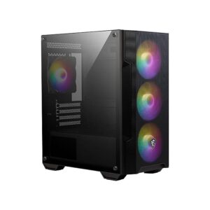 MSI MAG Forge M100A Micro-ATX Tower Gaming PC Case - Enhanced Cooling, Stunning Design, 4 x 120mm Auto-RGB Fans, USB 3.2, Magnetic Dust Filter - Perfect for Micro-ATX, Mini-ITX Builds