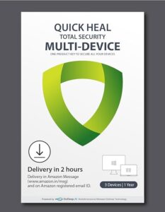 Quick Heal Total Security Multi Device 1 Year 3 Devices (NEW INSTALLATION - SINGLE KEY) (Email Delivery - No CD)