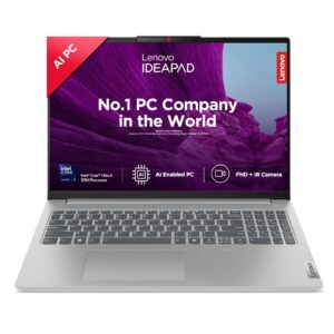 Lenovo IdeaPad Slim 5 Intel Core Ultra 5 125H Built-in AI 16" (40.6cm) WUXGA-IPS 300Nit Thin & Light Laptop (16GB/1TB SSD/Win 11/MSO 21/FHD+IR Cam/1Yr ADP Free/3 mon Game Pass/Grey/1.9Kg)