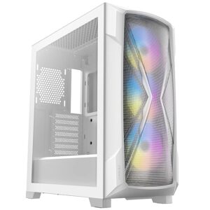 Antec Dark League DP505 White, High-Airflow Mesh Front Panel, 3 x 120mm ARGB Fans, ARGB & PWM Hub, 8 x Rubber Grommets & 3 x Cable Ties, Type-C 3.2 Gen2, GPU Bracket, Mid-Tower E-ATX Gaming Case