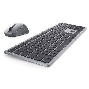 Dell Premier Wireless Keyboard and Mouse Set KM7321W, Connect 3 Devices 2xBluetooth, 1xWireless, Quiet Full-Sized Keyboard, Adjustable dpi Mouse, Programmable Shortcut Keys, Grey