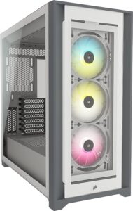 Corsair iCUE 5000X RGB Tempered Glass Mid-Tower ATX Computer Case/Gaming Cabinet - White - CC-9011213-WW