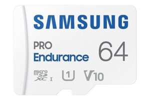SAMSUNG PRO Endurance 64GB MicroSDXC Memory Card with Adapter for Dash Cam, Body Cam, and security camera – Class 10, U1, V10 (MB-MJ64KA/AM)