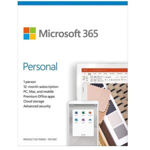 Microsoft Office 365 Personal for 1 User, 12-month/1 Year Subscription (Windows/Mac/iOS/Android) (Activation Key Card)