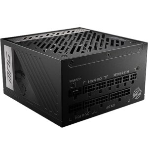 MSI MPG A1000G PCIE5 Digital Power Supply (PSU): ATX3.0, PCIe 5.0, 1000 Watt,0% RPM, Full Modular, Flat Cable,80 Plus Gold Certified,100% Japanese 105°C Capacitors, Compact Size, ATX Power Supply