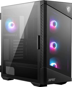 MSI MPG Velox 100R -Gaming Cabinet for PC: Tempered Glass Side Panel, ARGB Fans, Liquid Cooling Support up to 360mm Radiator, Mesh Panel for Optimized Airflow, 8.64 kg,47.4 x 23.1 x 49 cm
