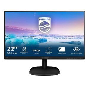 PHILIPS 21.5-inch LCD Monitor with LED Backlight with VGA Port, HDMI Port - 223V7QHAB (Black)