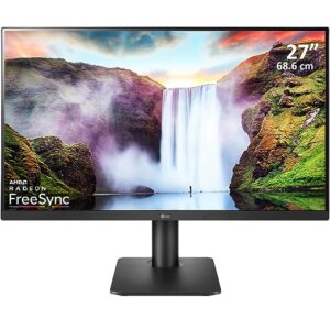 LG 27 inch (68.6 cm) IPS FHD (1920x1080 Pixels), HDR 10, Height Adjust, Display Port, HDMI, AMD FreeSync, 75 Hz Refresh, Black Color - 27MP450