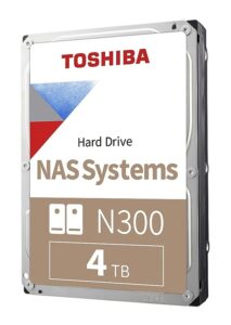 Toshiba N300 4TB NAS 3.5-Inch Internal Hard Drive - CMR SATA 6 GB/s 7200 RPM 256MB Cache - HDWG440AZSTA