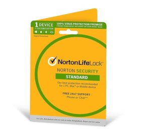 Norton Security Standard - 1 Device - 3 Year (Total Security For PC, Mac, Android, IOS) - Physical Delivery (Activation Key Card)