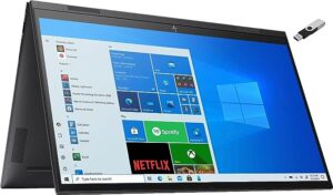HP 2022 Envy 2-in-1 Laptop 15.6 inch FHD Touchscreen 6-Core AMD Ryzen 5 5500U Radeon Graphics 16GB DDR4 512GB NVMe SSD WI-FI 6 Win 11 Pro Fingerprint Backlit Keyboard w/ 32GB USB Drive