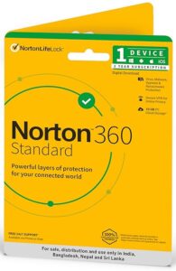 Norton 360 Standard |1 User 3 Years|Total Security for PC, Mac, Android or iOS|Additionally Includes Password Manager,PC Cloud Back Up,SafeCam for PC |Physical Delivery |No CD