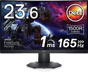 Dell-S2422HG (60.96 cm) FHD Curved Screen (1500R) Gaming Monitor 1920x1080 at 165 Hz, VA Panel, Brightness: 350 cd/m², Anti-Glare 3H Hardness, LED Edgelight System, 16.7m Colors, 3 Year Warranty
