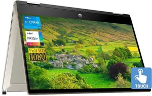 HP 2023 Newest Pavilion x360 2-in-1 Convertible Laptop, 14" FHD Touchscreen, Intel i5-1135G7 (Upto 4.2GHz), Iris Xe Graphics, 64GB RAM, 2TB SSD, Fingerprint, Long Battery Life, Win 11+MarxsolCables