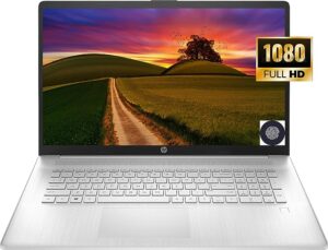 HP 17.3'' FHD IPS Display Business Laptop, AMD Ryzen 5 5500U Processor, Windows 10 Pro, 16GB RAM, 1TB SSD, Fingerprint Reader, Wi-Fi, Bluetooth, Webcam, Natural Silver