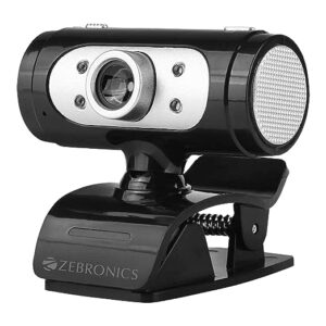 Zebronics Zeb-Ultimate Pro (Full HD) 1080p/30fps Webcam with 5P Lens, Built-in Mic, Auto White Balance, Night Vision, Manual Switch for LED (Black)